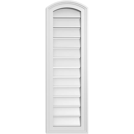 Ekena Millwork Arch Top Surface Mount PVC Gable Vent: Non-Functional, w/2"W x 1-1/2"P Brickmould Frame, 12"W x 36"H GVPAR12X3602SN